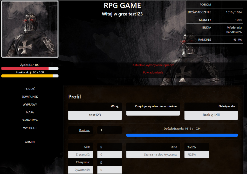 Obrazek przedstawiający wygląd gry, stan na dzień 06.10.2023
